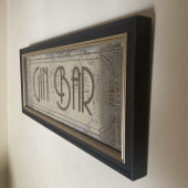 Gin Bar Distressed – Vintage Art Deco Wall Mirror